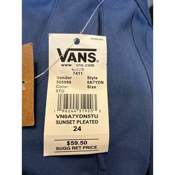 Vans Womens Blue Pleated Skater Skirt Size 24 Cotton Blend Made In India NWT - Picture 9 of 9